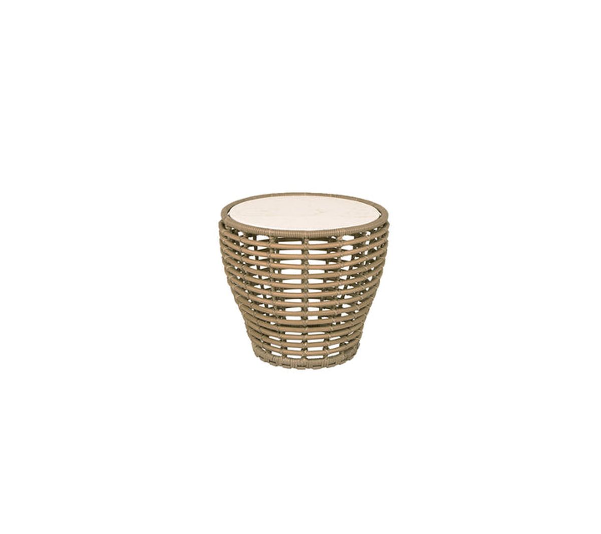 CANE-LINE BASKET LILLE SOFABORD M/TRAVERTINE LOOK BORDPLADE - NATURAL WEAVE 50