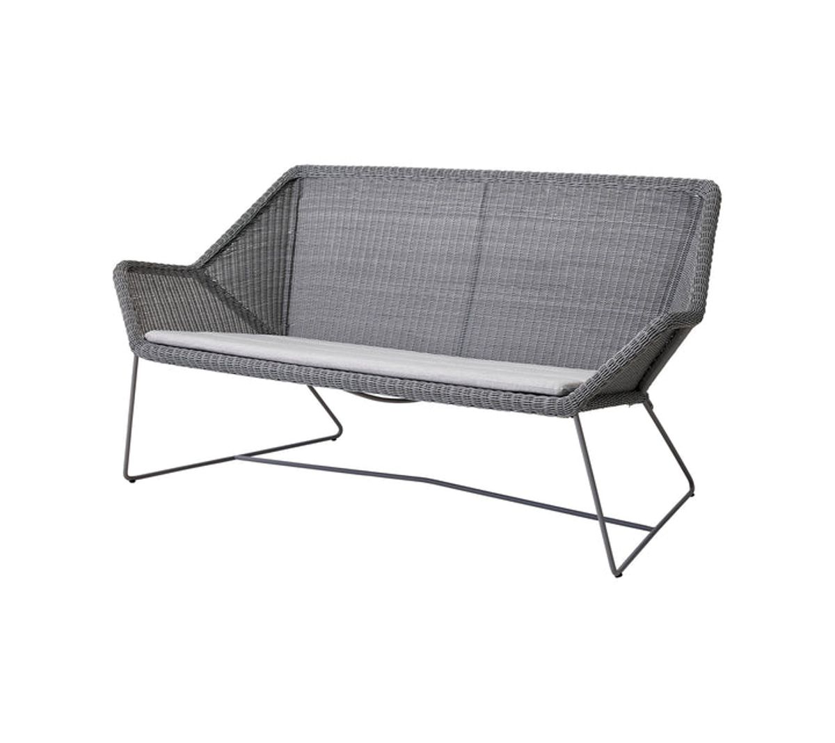 CANE-LINE BREEZE 2/PERS SOFA - LIGHT GREY 154