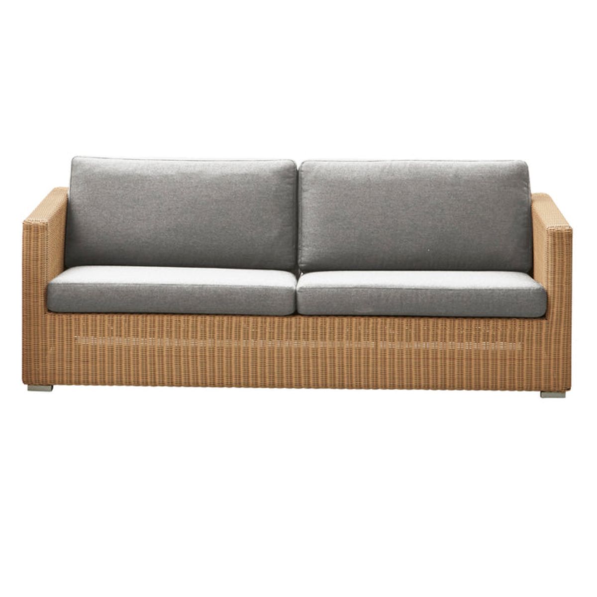 CANE-LINE CHESTER SOFA 3/PERS INKL. LYSEGRå HYNDER - NATURAL 197