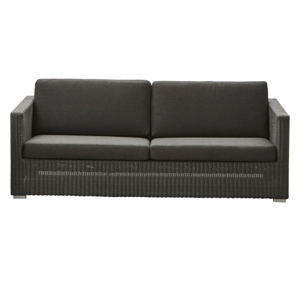 CANE-LINE CHESTER SOFA 3/PERS INKL. SORT HYNDER - GRAPHITE 197