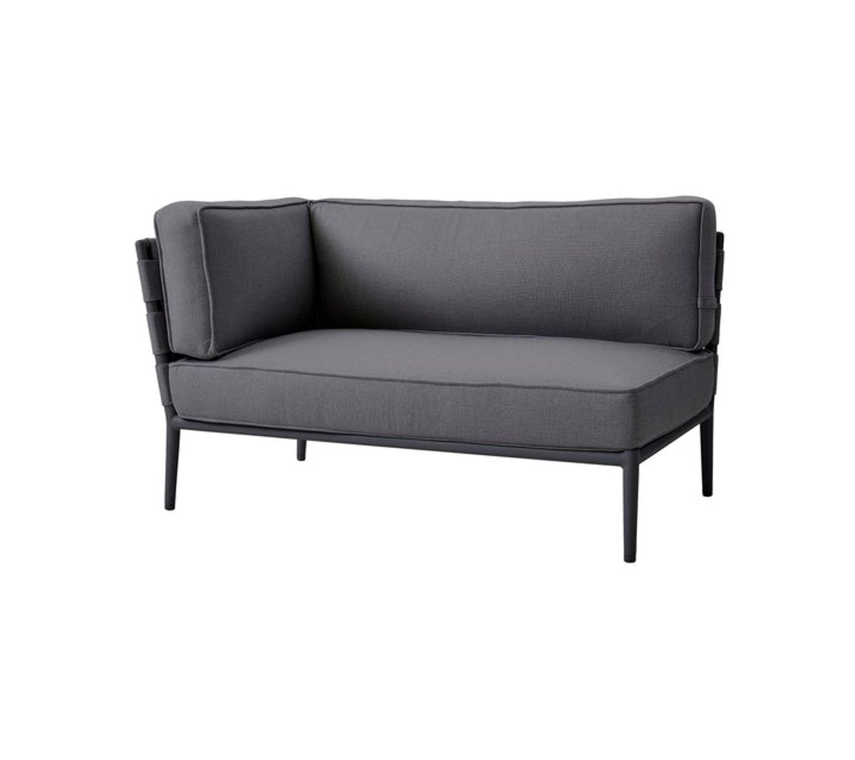 CANE-LINE CONIC SOFA 2PERS/HøJRE MODUL - LIGHT GREY 140