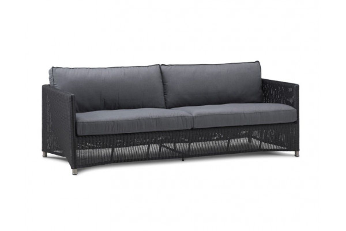 Cane-line Diamond 3 pers. sofa m/hynder - Graphite/Grey