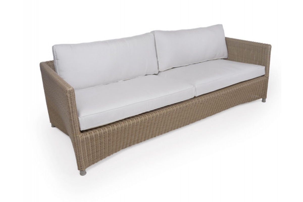 Cane-line Diamond 3 pers. sofa m/hynder - Light Natural/White