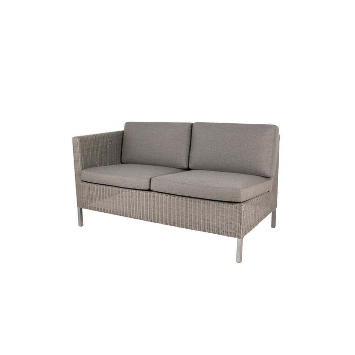 CANE-LINE DINING LOUNGE SOFA 2PERS/HøJRE MODUL - TAUPE 153