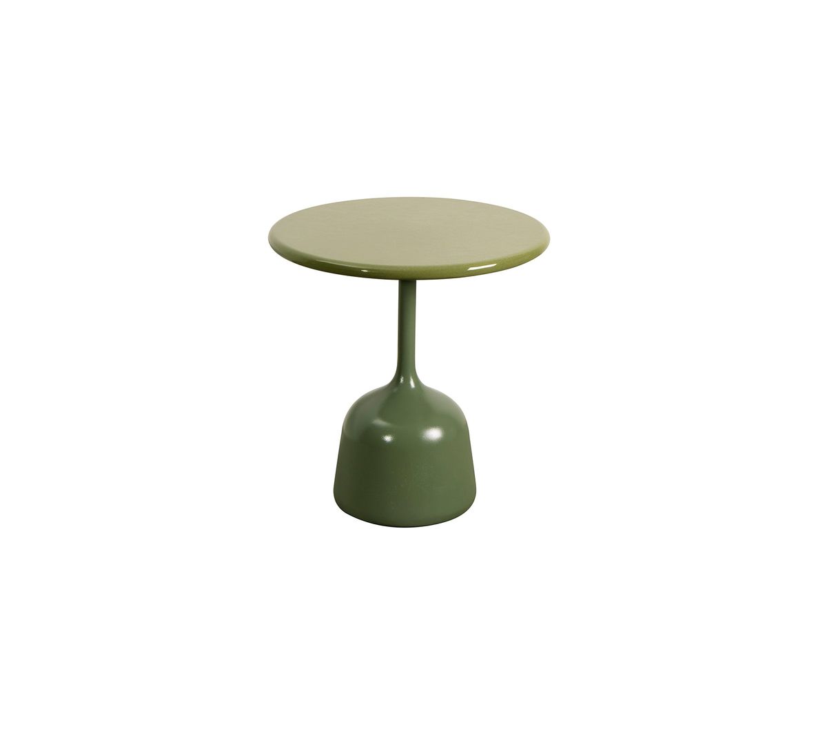 CANE-LINE GLAZE SOFABORD LILLE - OLIVE GREEN ALUMINIUM 45