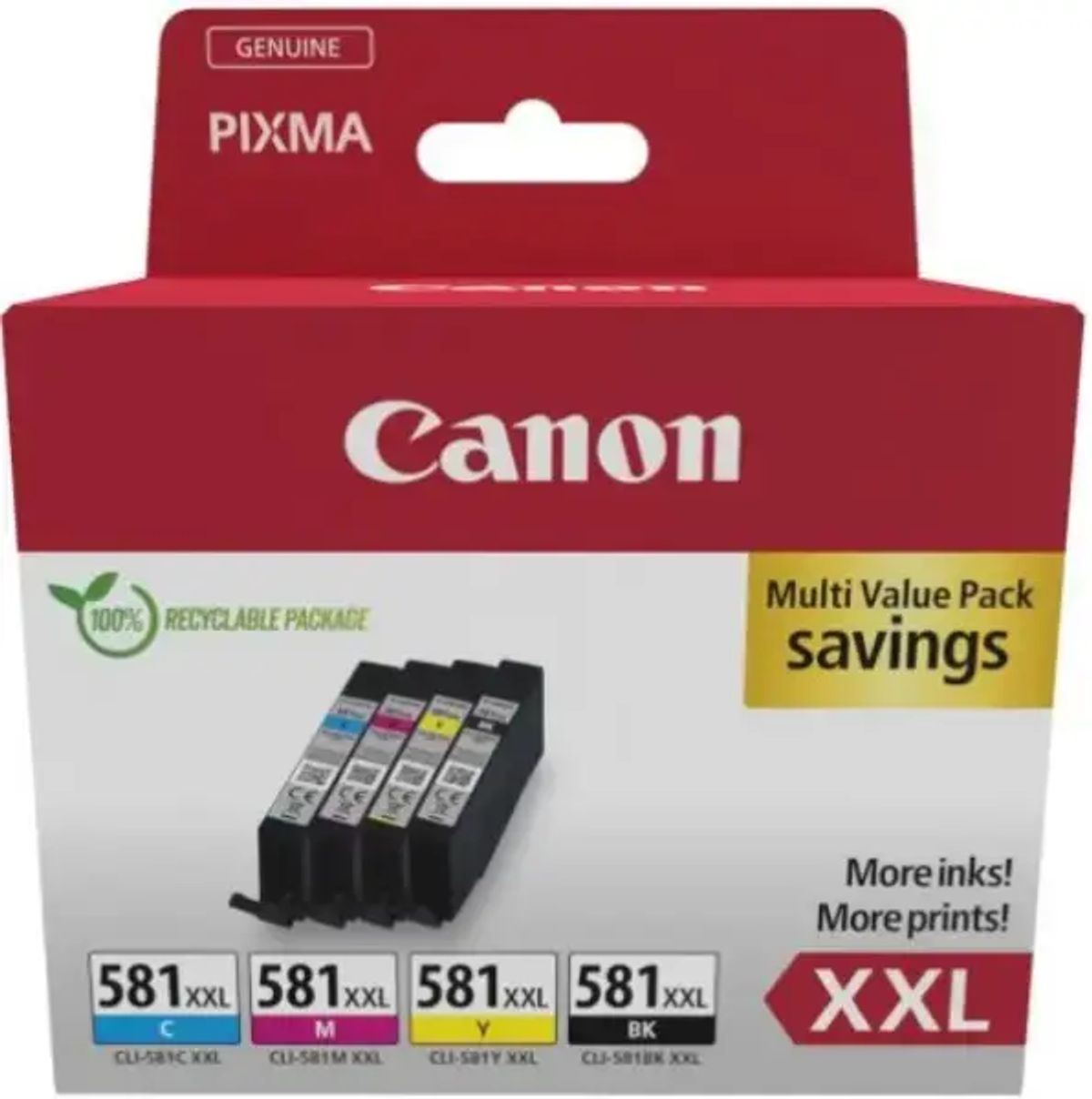 Canon CLI-581 XL combo pack 4 stk - 1998C007 blækpatron Original 46,8 ml