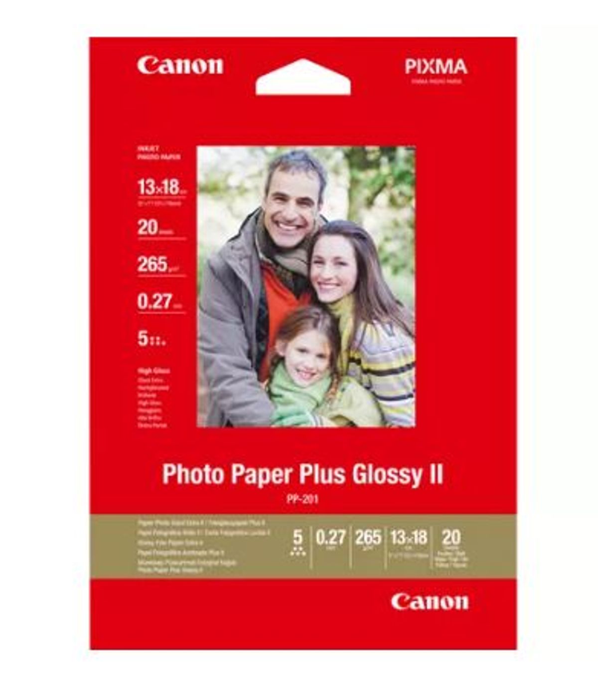 Canon photopaper plus glossy II PP201 13x18 265g 20 stk