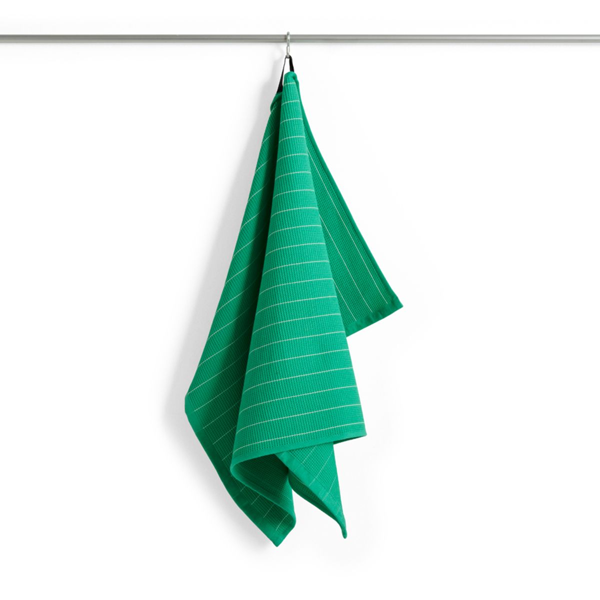 Canteen Tea Towel, Emerald Pinstripe