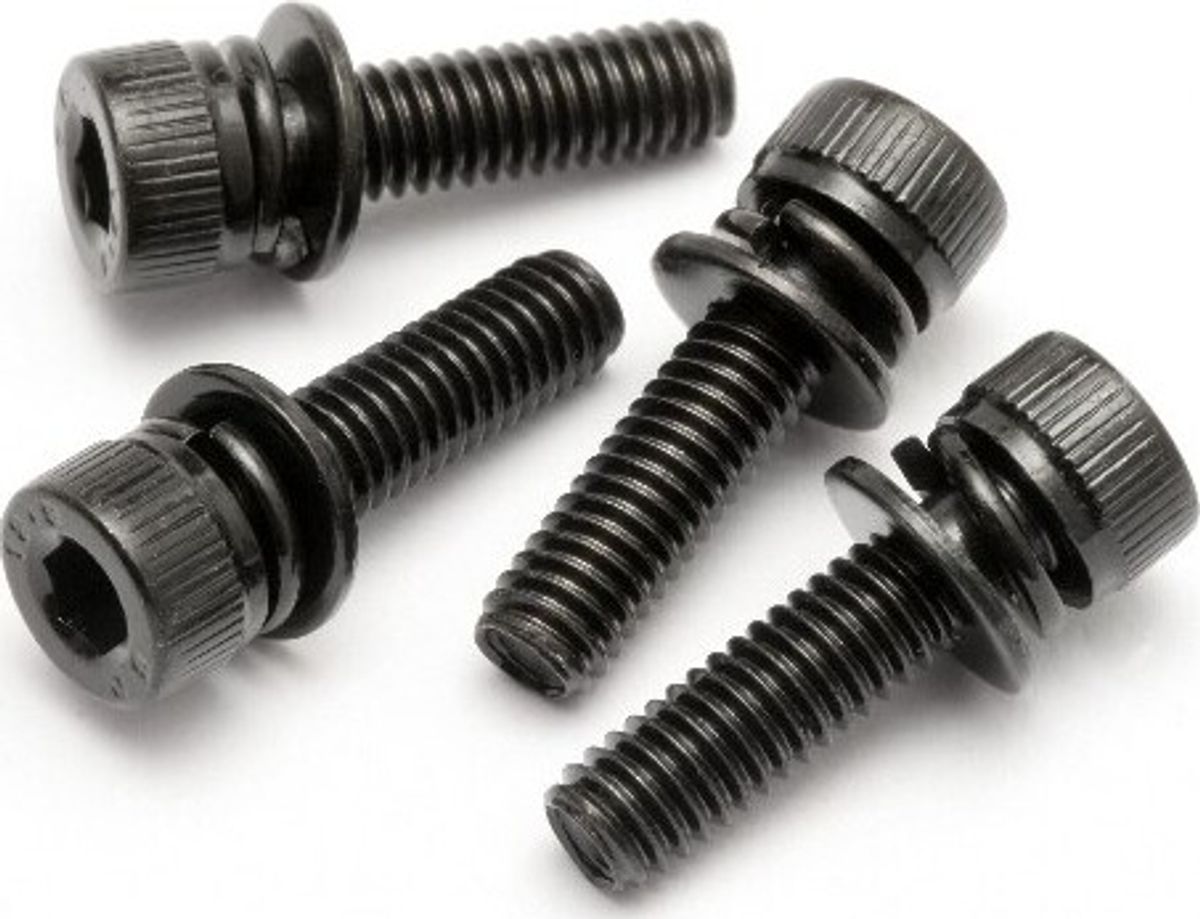 Cap Head Screw M4x15mm With Washer (4pcs) - Hp15479 - Hpi Racing