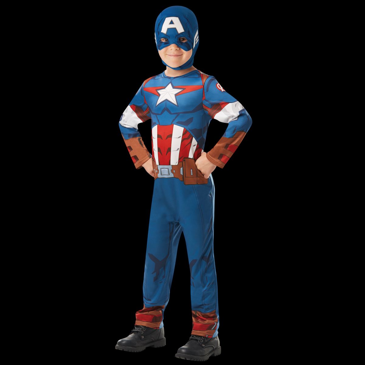 Captain America Børne Heldragt - CAPTAIN AMERICA - 3-4Y