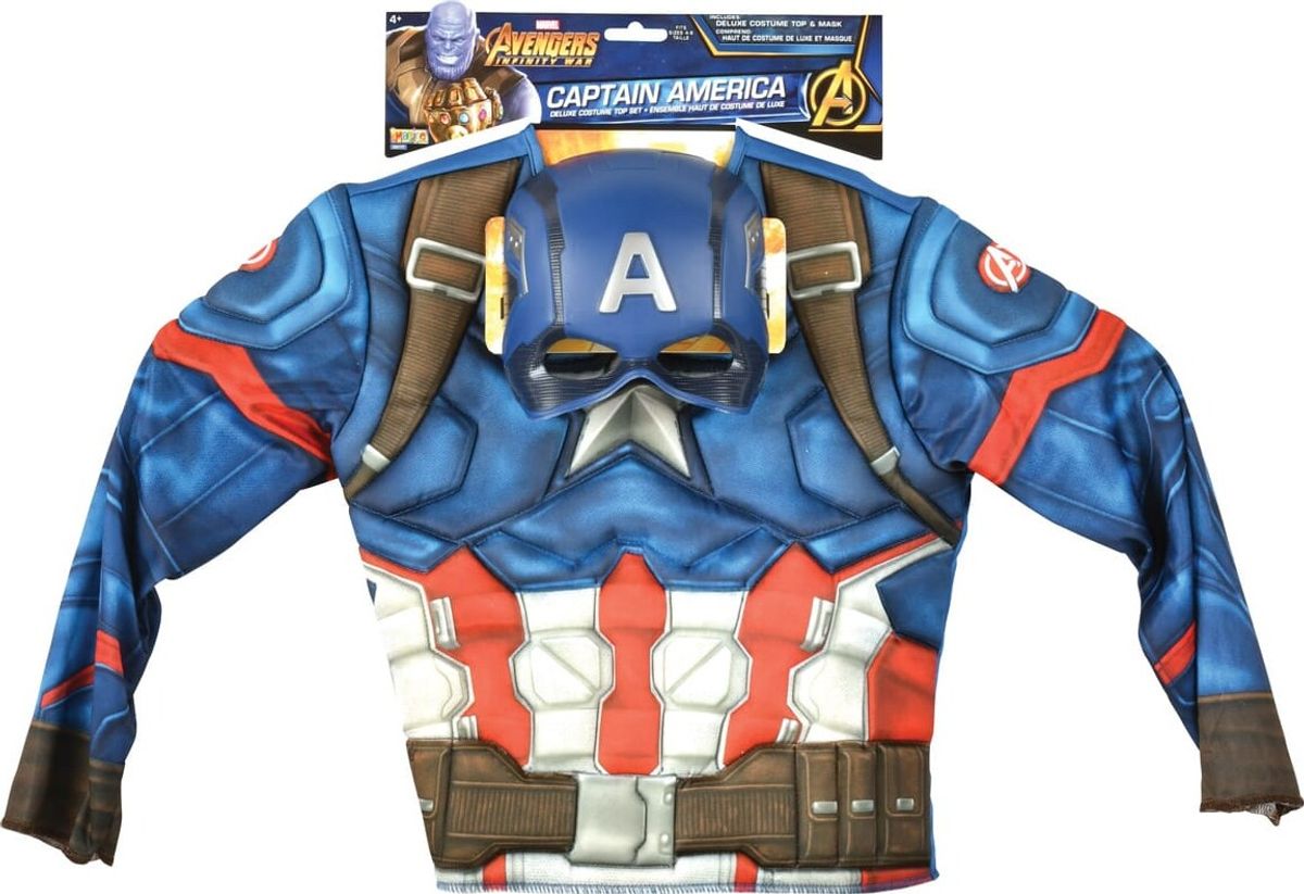 Captain America Kostume Til Børn - Marvel - 8-10 år