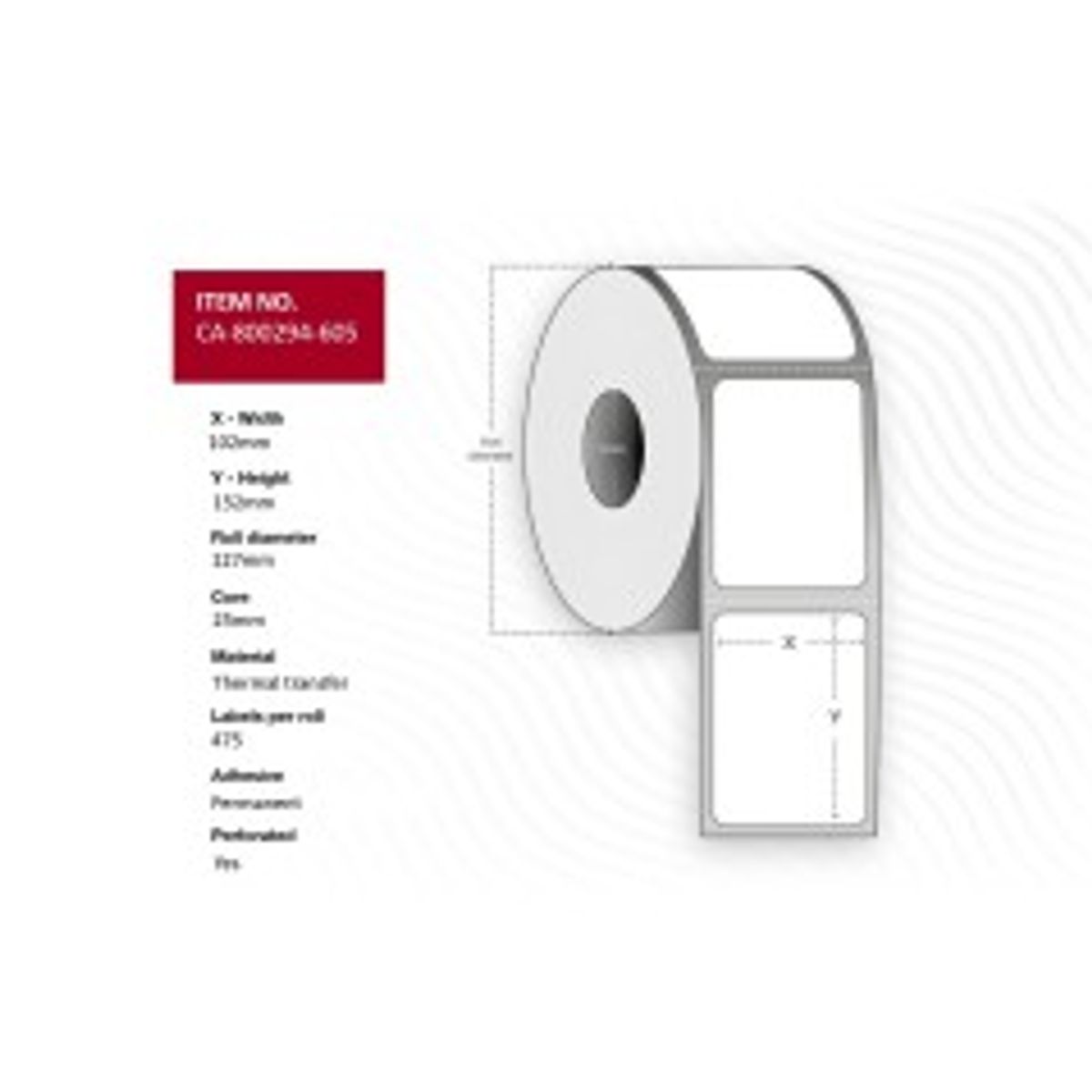 Capture Label 102 x 152mm, Core 25mm,