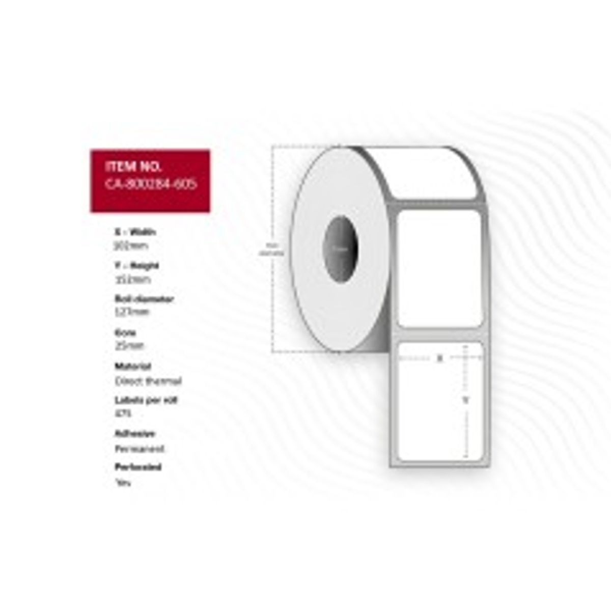 Capture Label 102 x 152mm, Core 25mm,