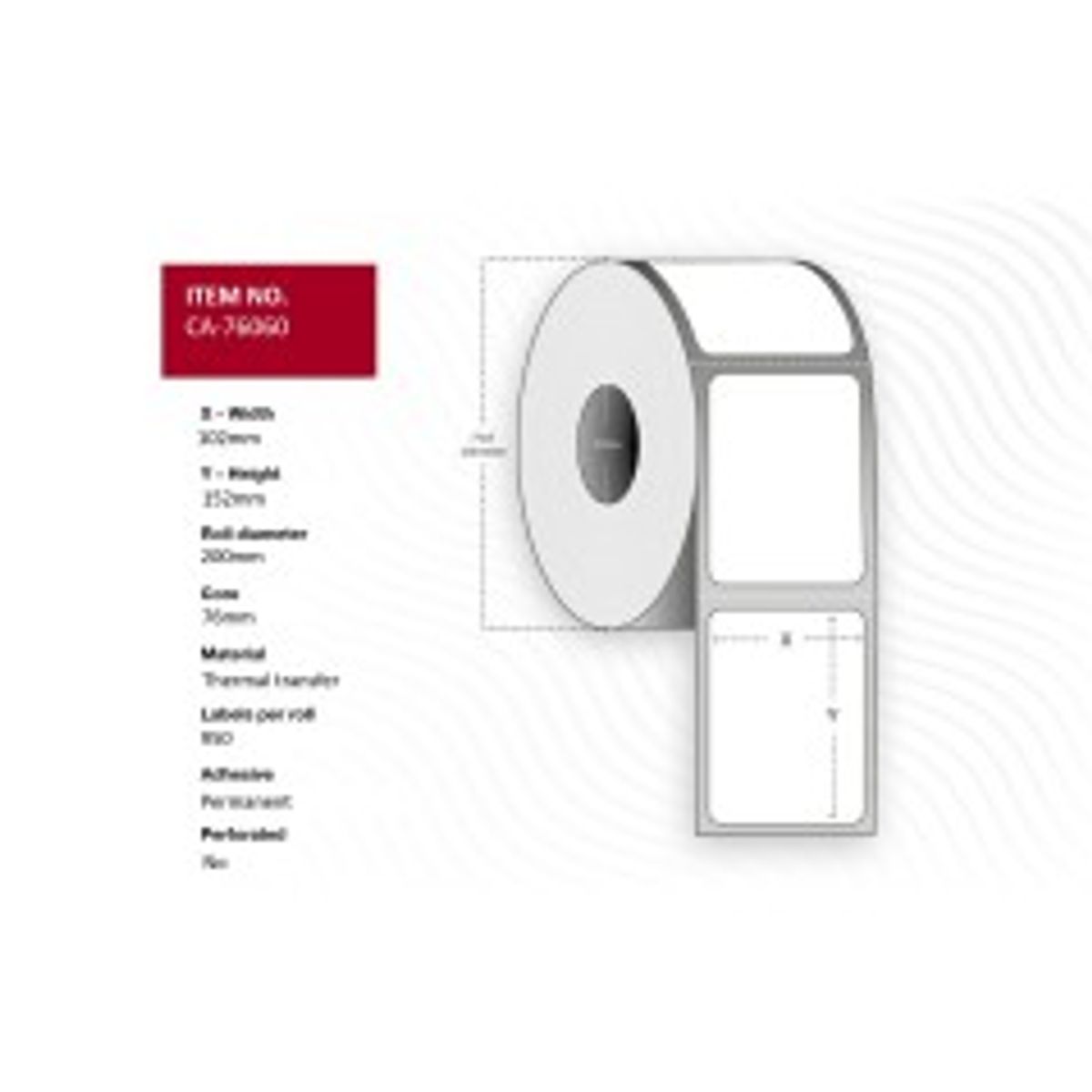 Capture Label 102 x 152mm, Core 76mm,