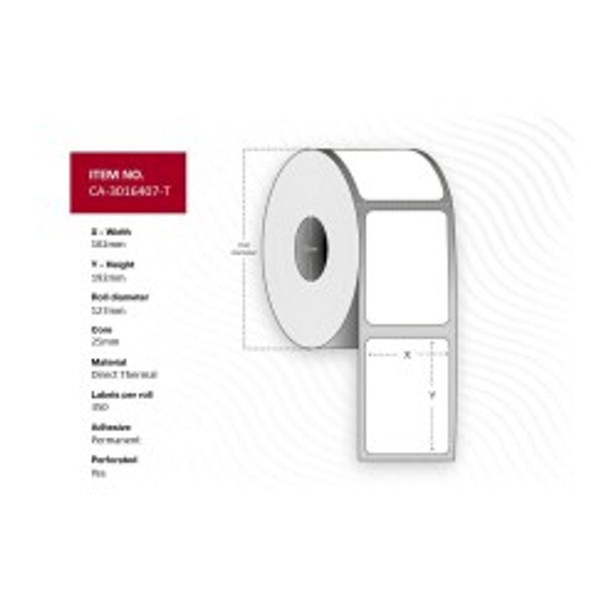 Capture Label 102 x 192mm, Core 25mm,