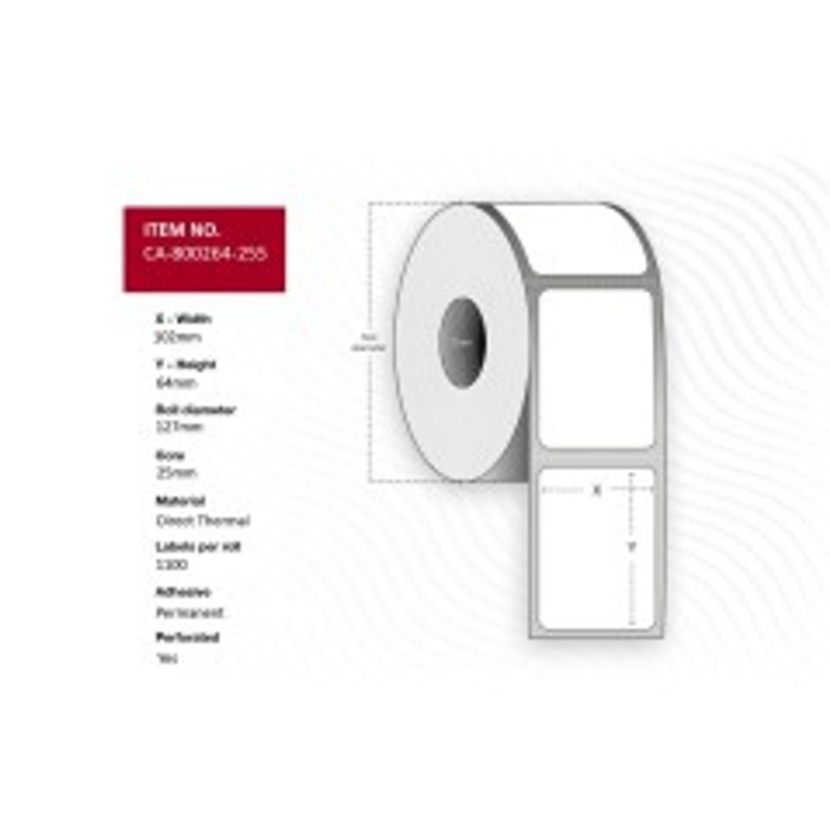 Capture Label 102 x 64mm, Core 25mm,