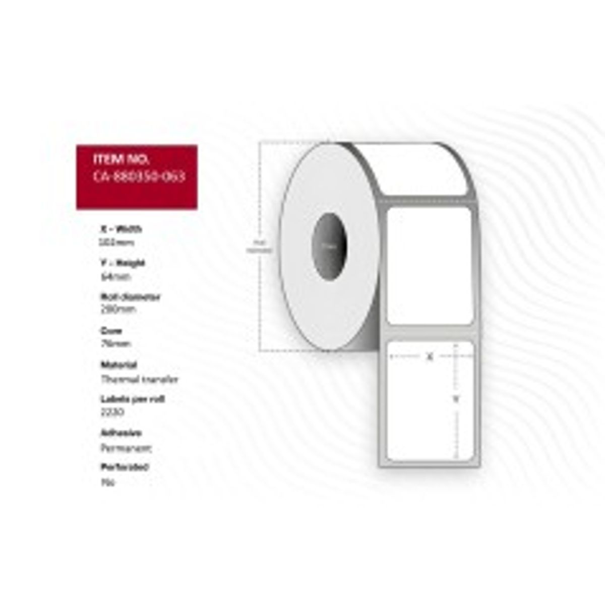 Capture Label 102 x 64mm, Core 76mm,