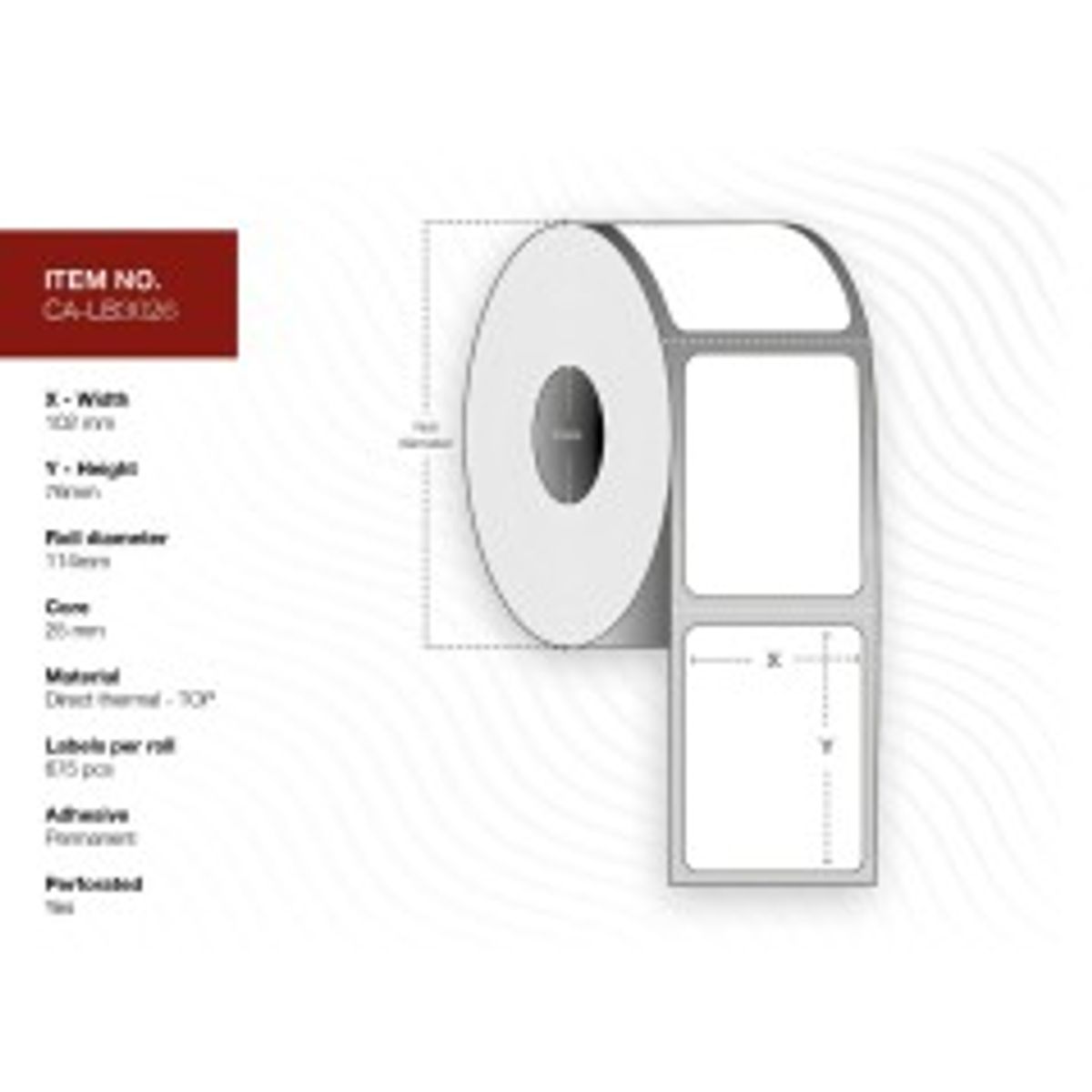 Capture Label 102x76, Core 25,