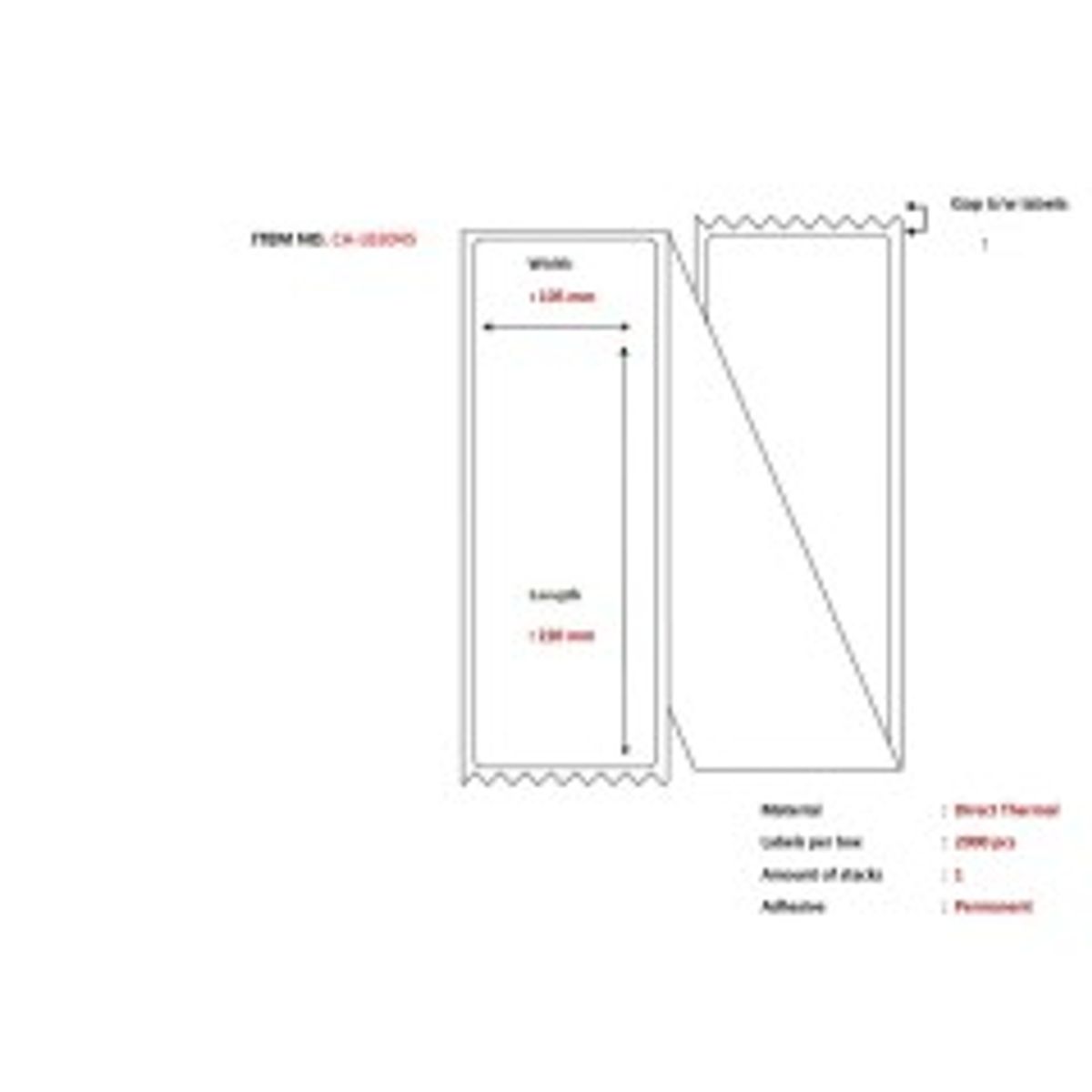 Capture Label 105x220, Core Fanfold