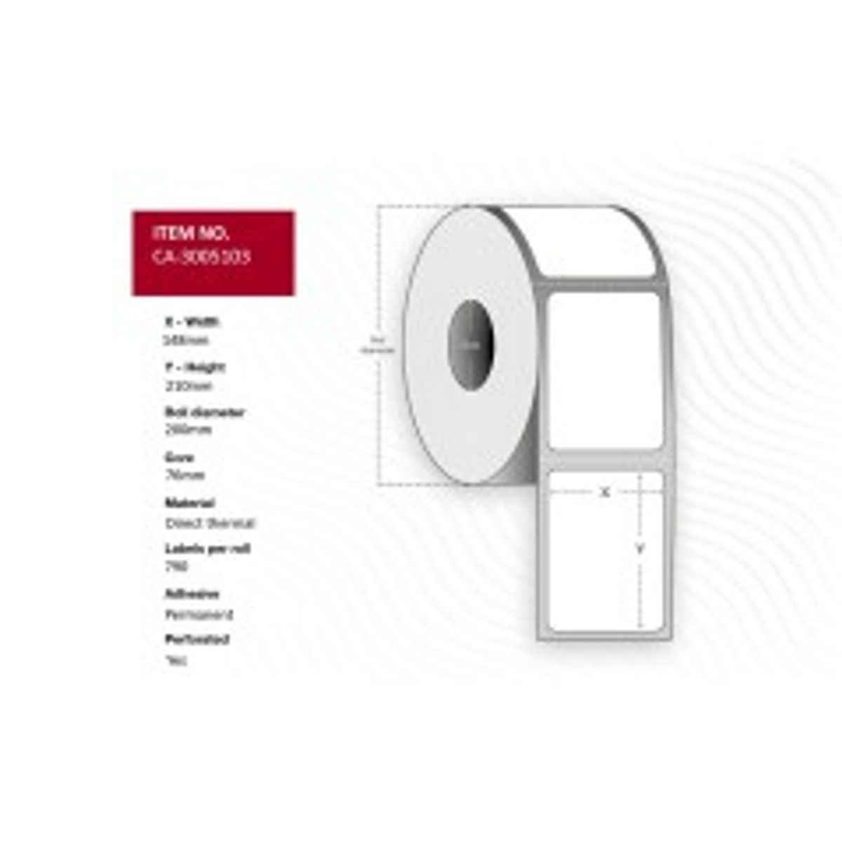 Capture Label 148 x 210mm, Core 76mm,