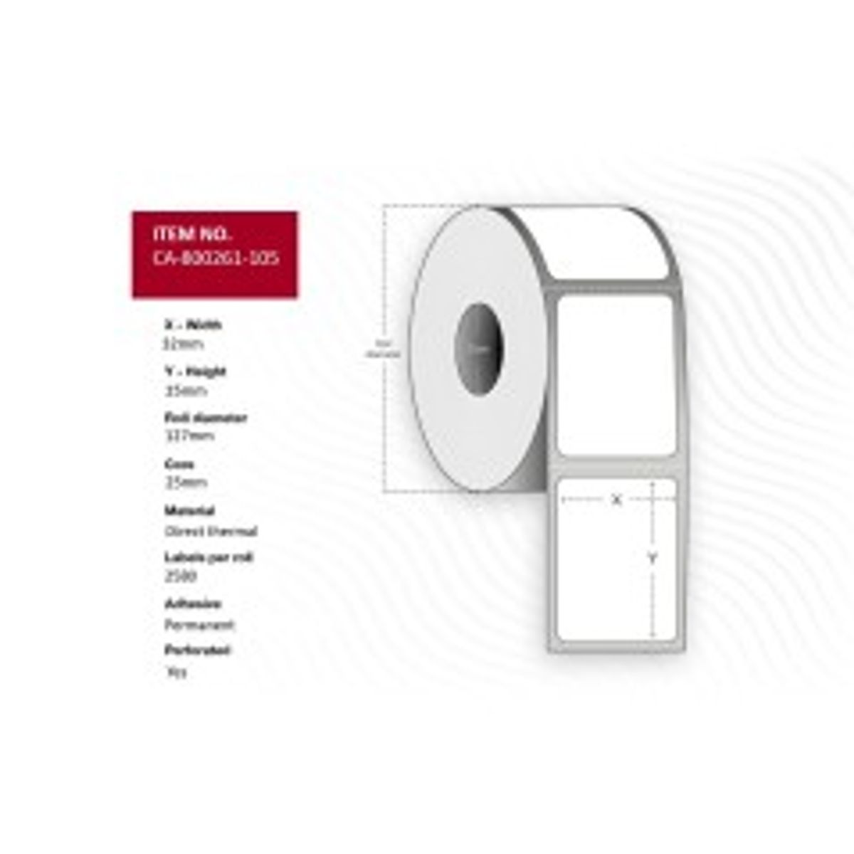 Capture Label 32 x 25mm, Core 25mm,