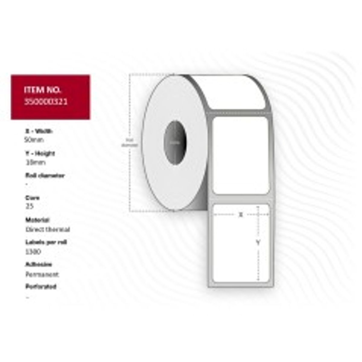 Capture Label 50x18 - Core 25. White.