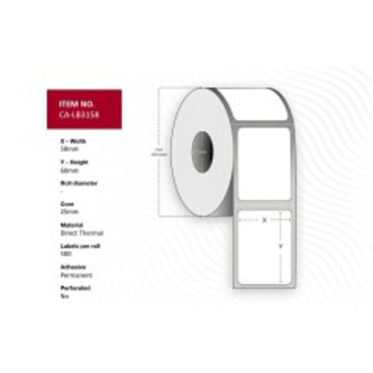 Capture Label 58 x 60mm, core 25mm,