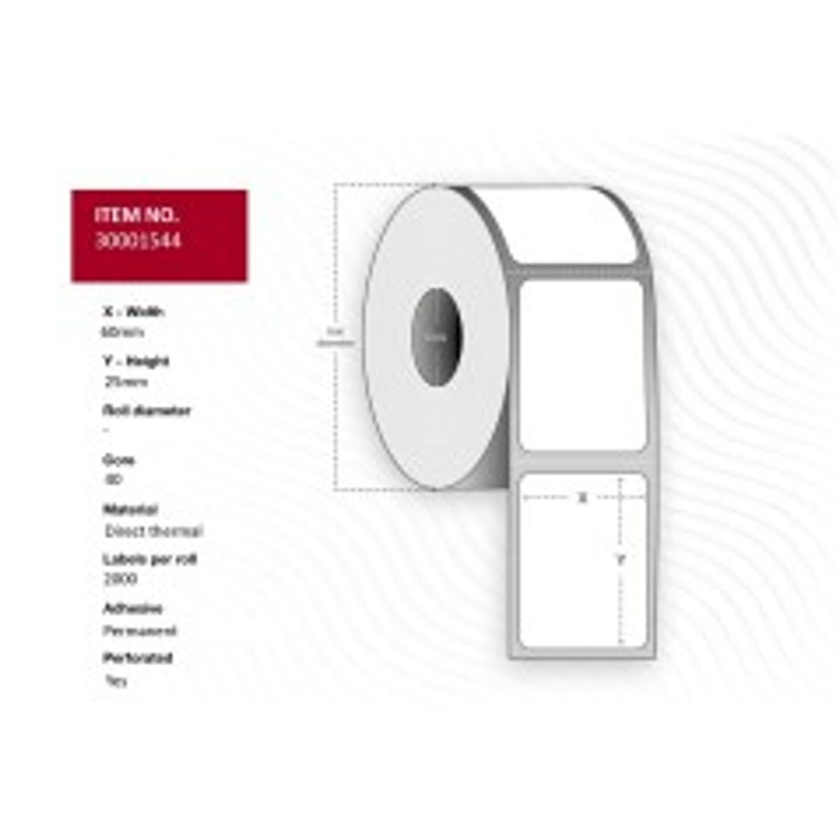 Capture Label 60x25 - Core 40. White.