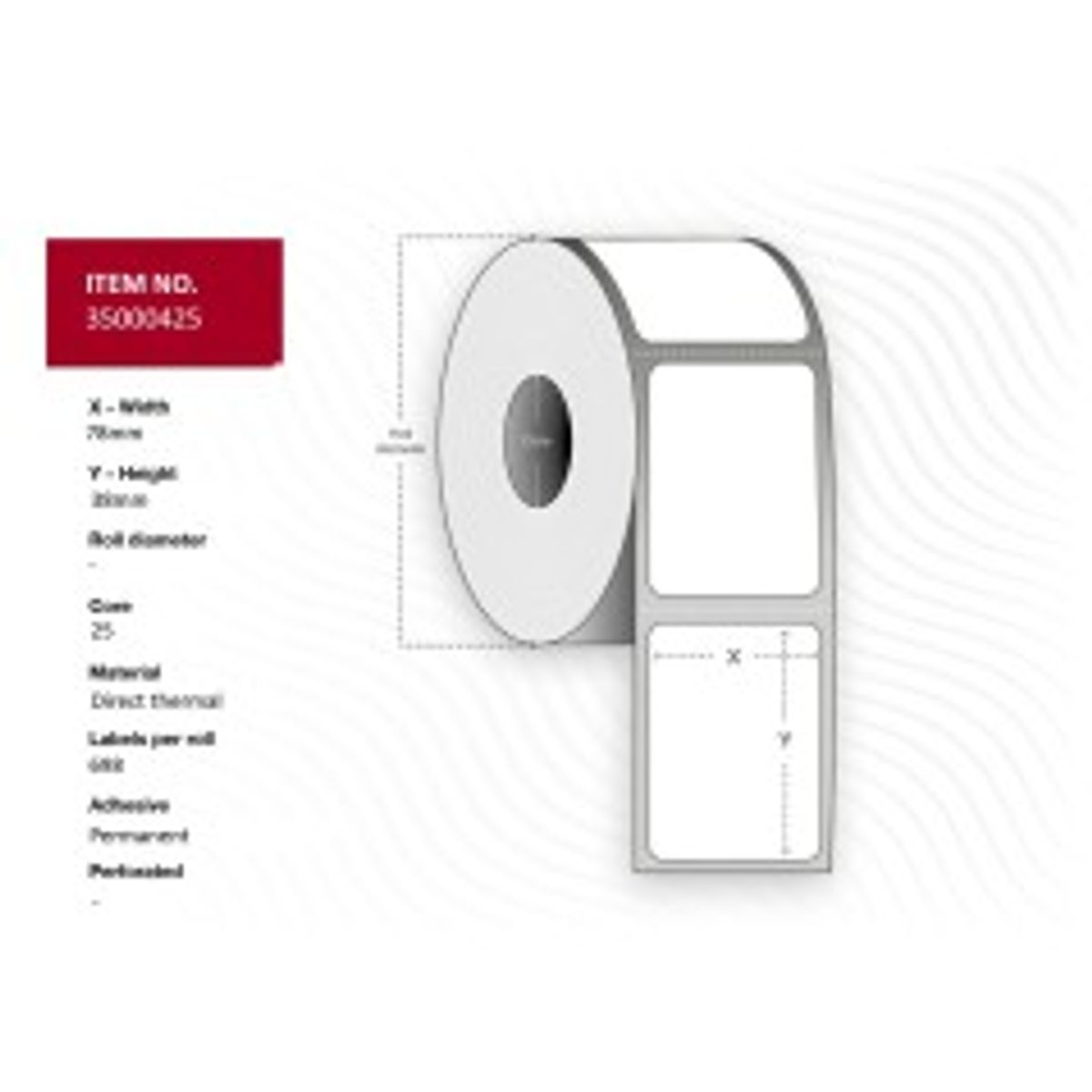 Capture Label 78x38 - Core 25. White.