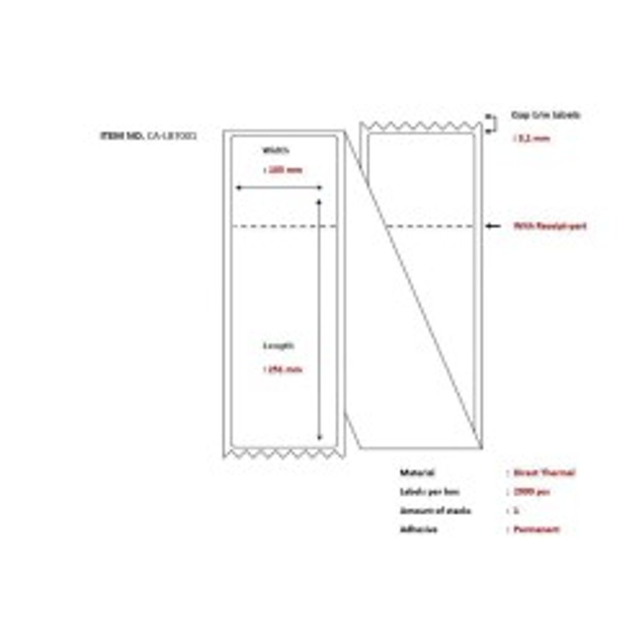 Capture Ship-label 105 x 251mm,