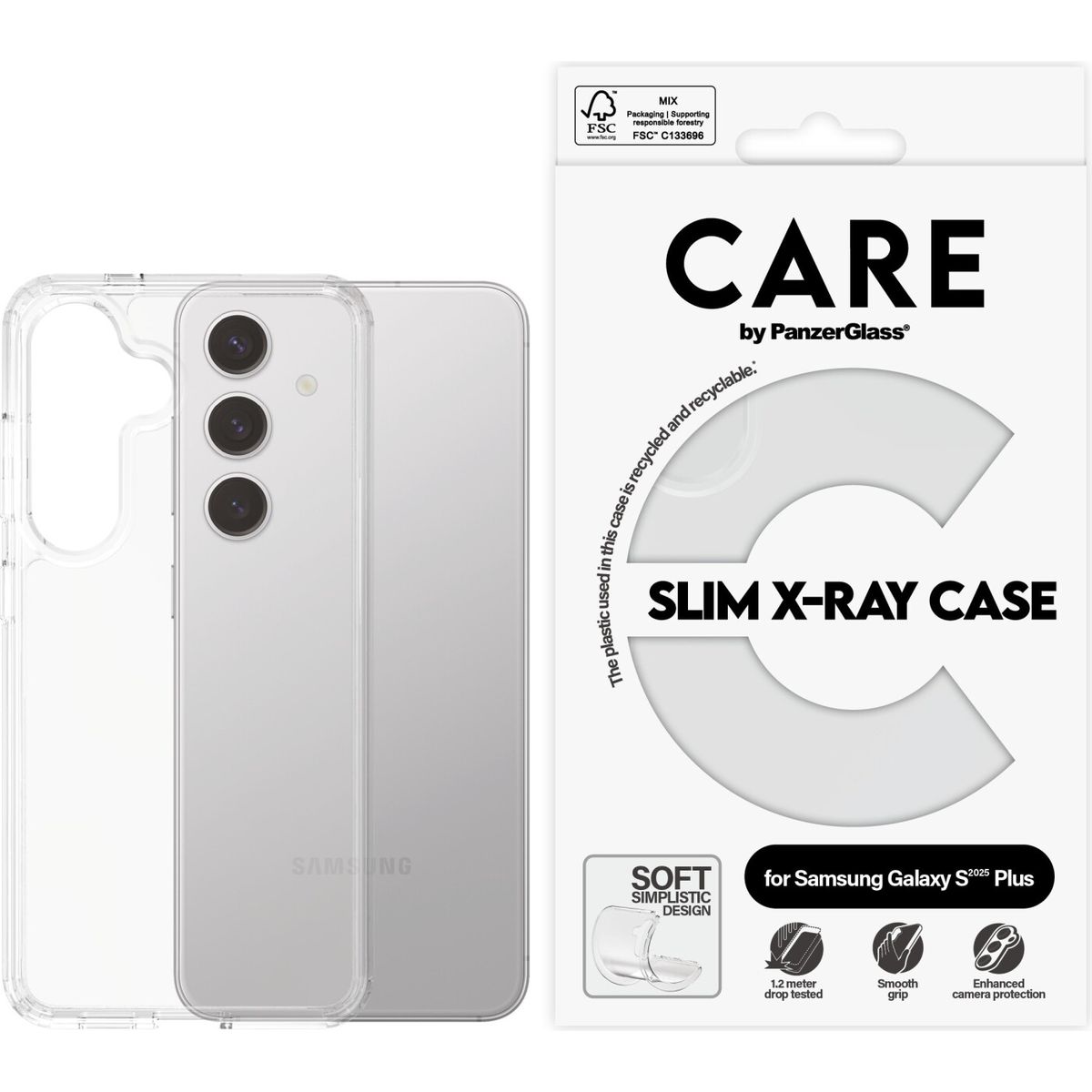 Care By Panzerglass Fashionable Case Transparent X-ray Soft Basic Samsung Galaxy S 2025 Plus