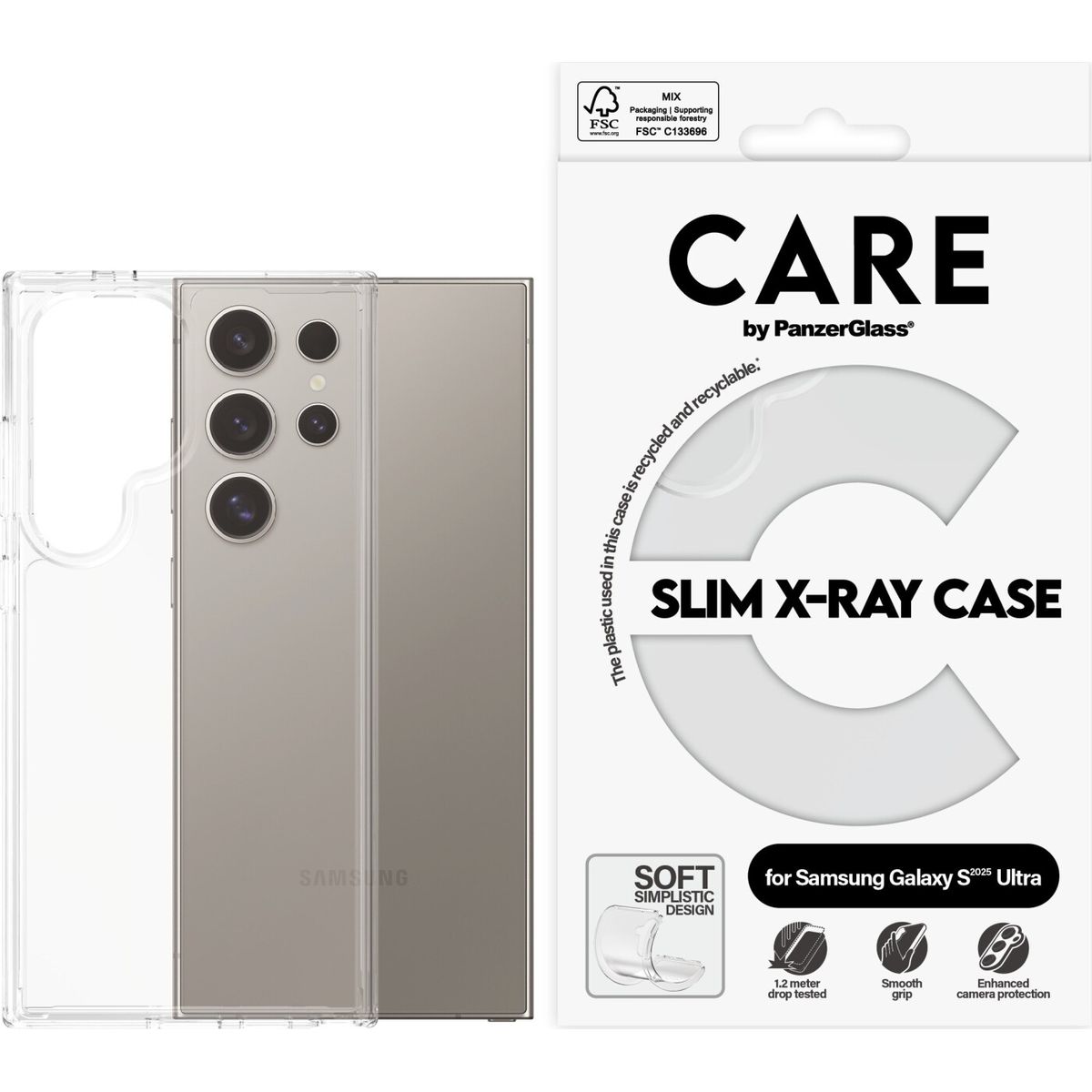 Care By Panzerglass Fashionable Case Transparent X-ray Soft Basic Samsung Galaxy S 2025 Ultra