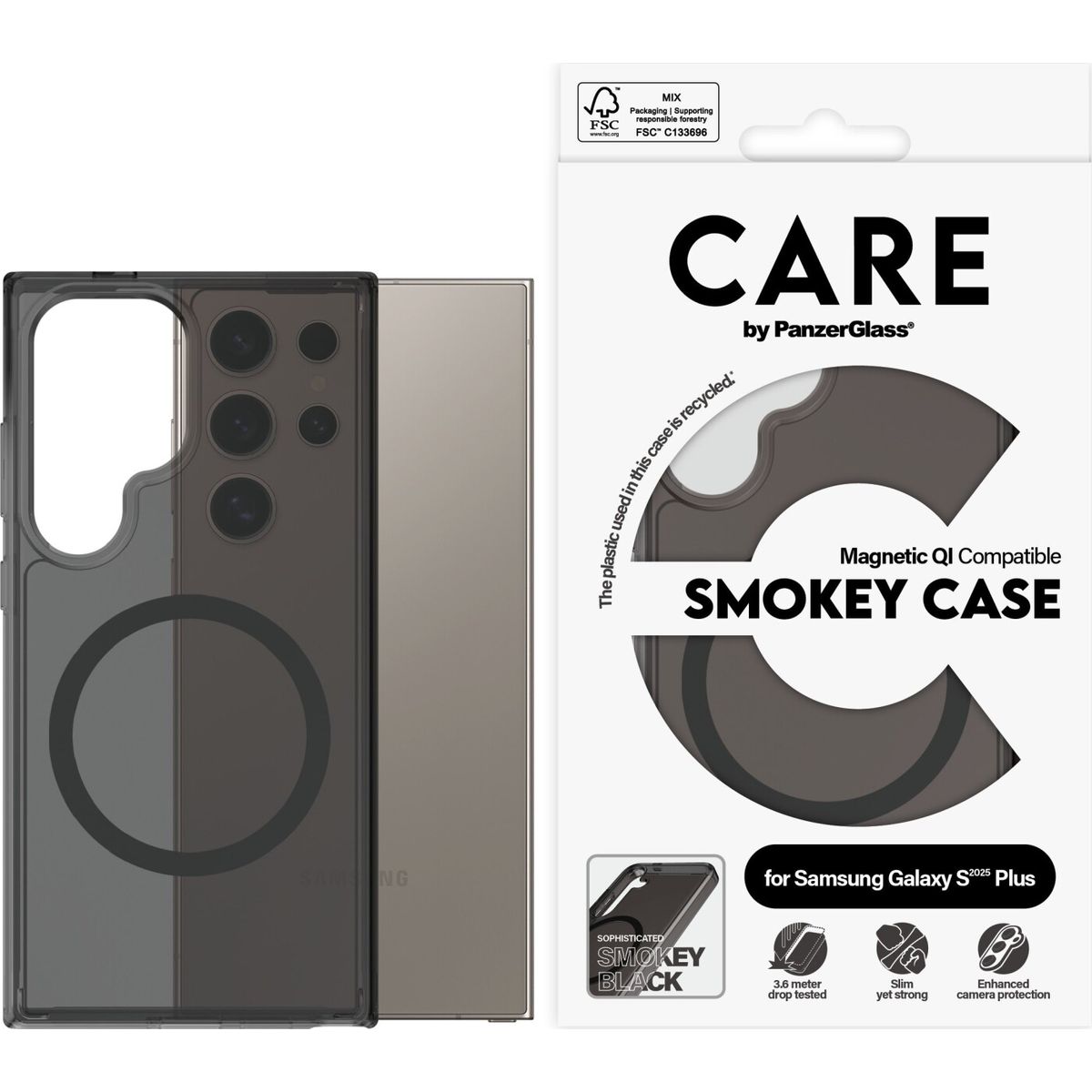 Care By Panzerglass Flagship Case Urban Combat Smokey W. Black Qi Compatible Samsung Galaxy S 2025