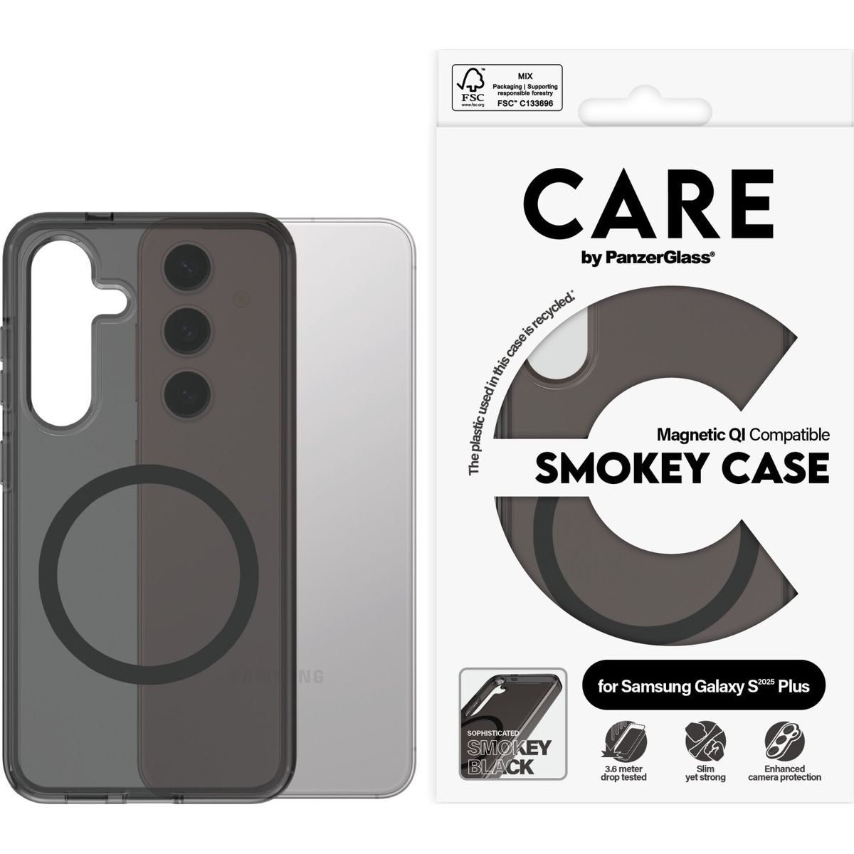 Care By Panzerglass Flagship Case Urban Combat Smokey W. Black Qi Compatible Samsung Galaxy S 2025