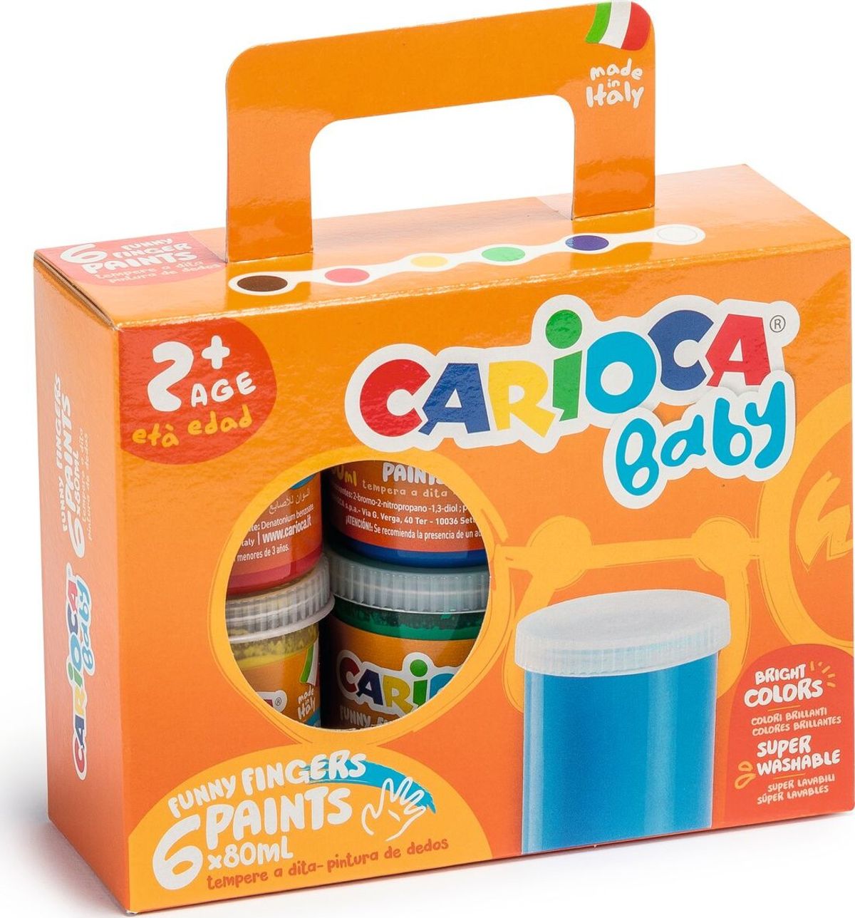 Carioca Baby - Fingermaling - 6 Farver - 6x80 Ml