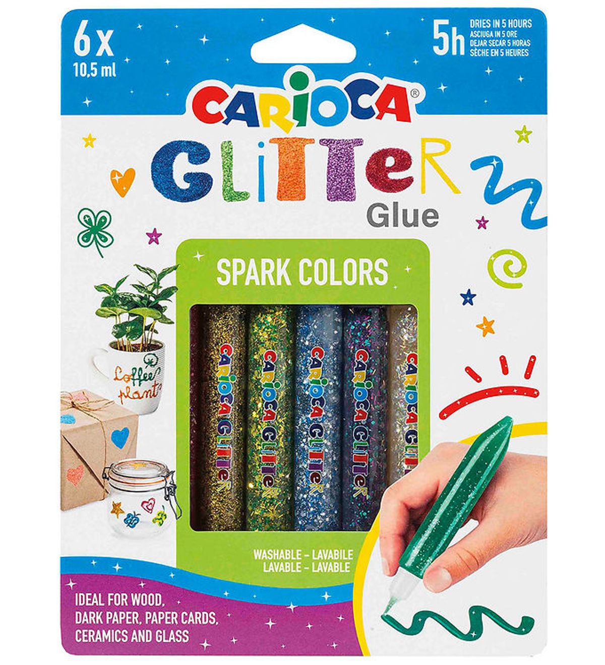 Carioca Glitterlim - 6 stk - Multifarvet