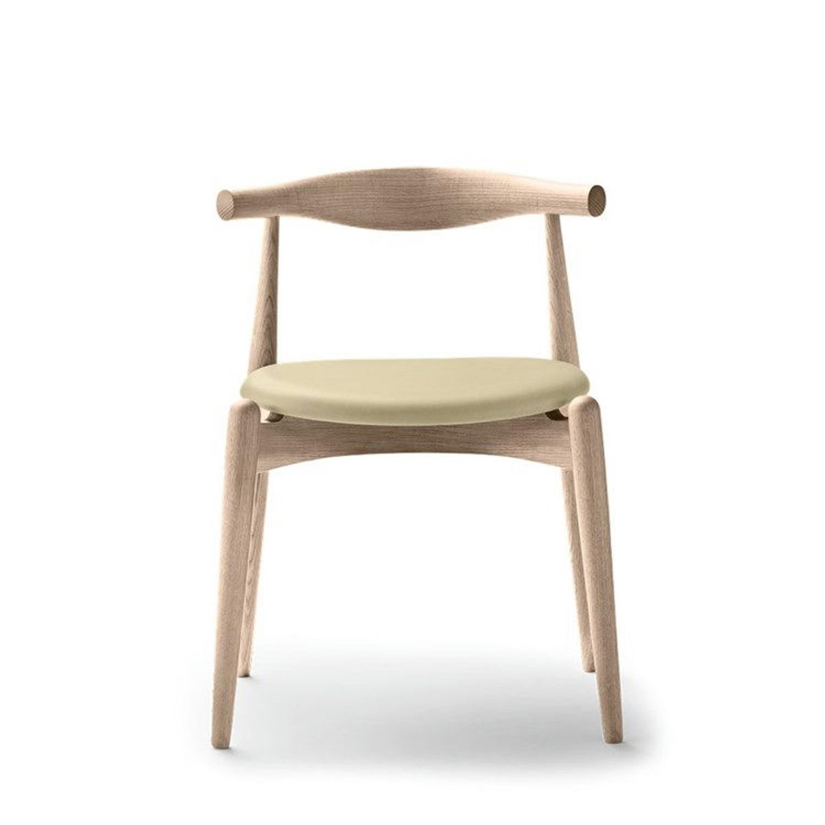 Carl Hansen & Søn CH20 Elbow Spisebordsstol Læder Sæbebehandlet Eg Thor 300 (Creme)