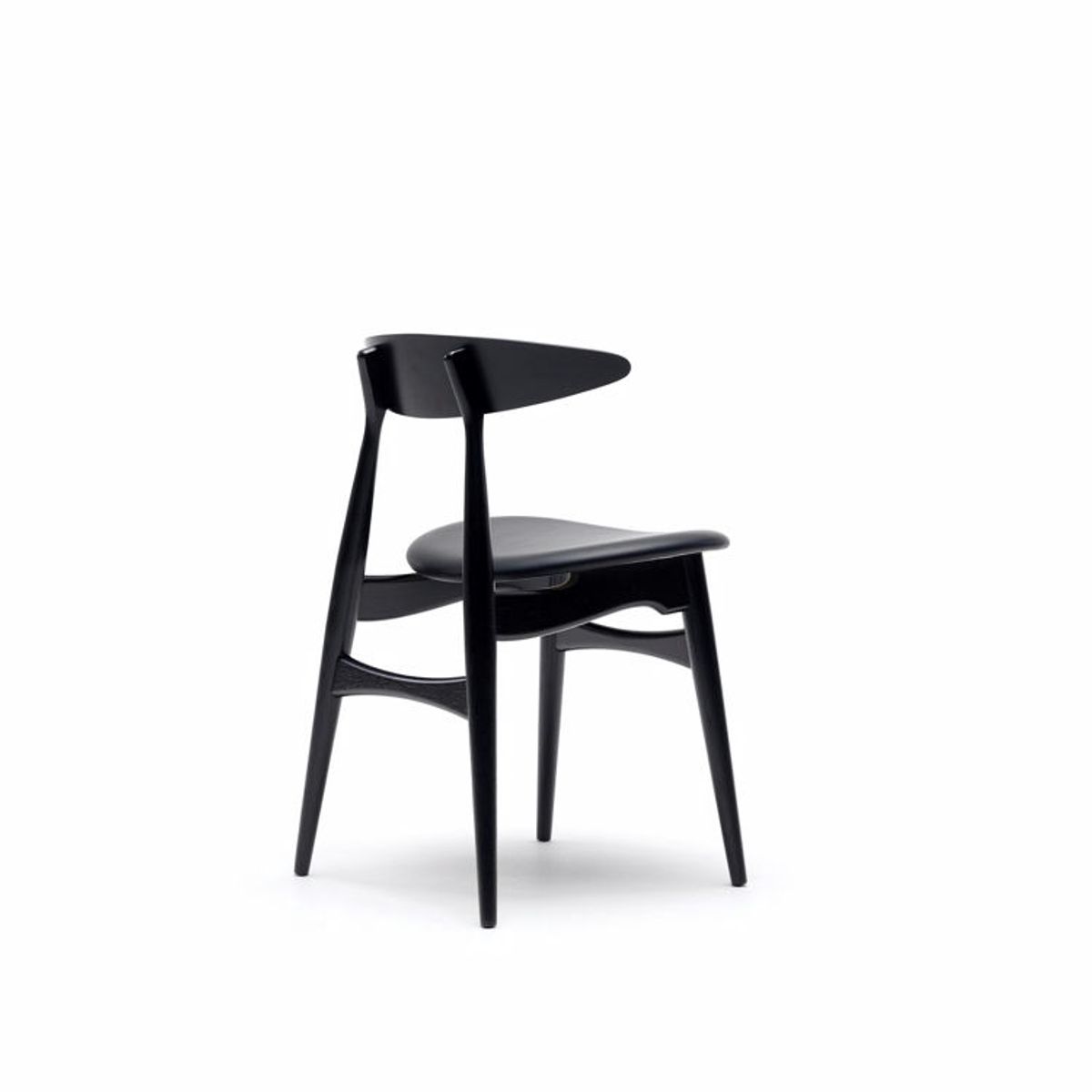 Carl Hansen & Søn CH33 Spisebordsstol Sort Eg/Læder