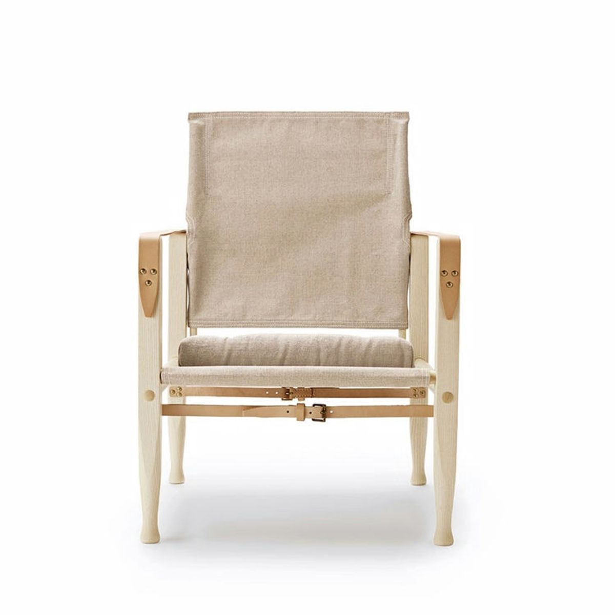 Carl Hansen & Søn KK47000 Safari Stol Hvidolieret Ask Lærred Natur