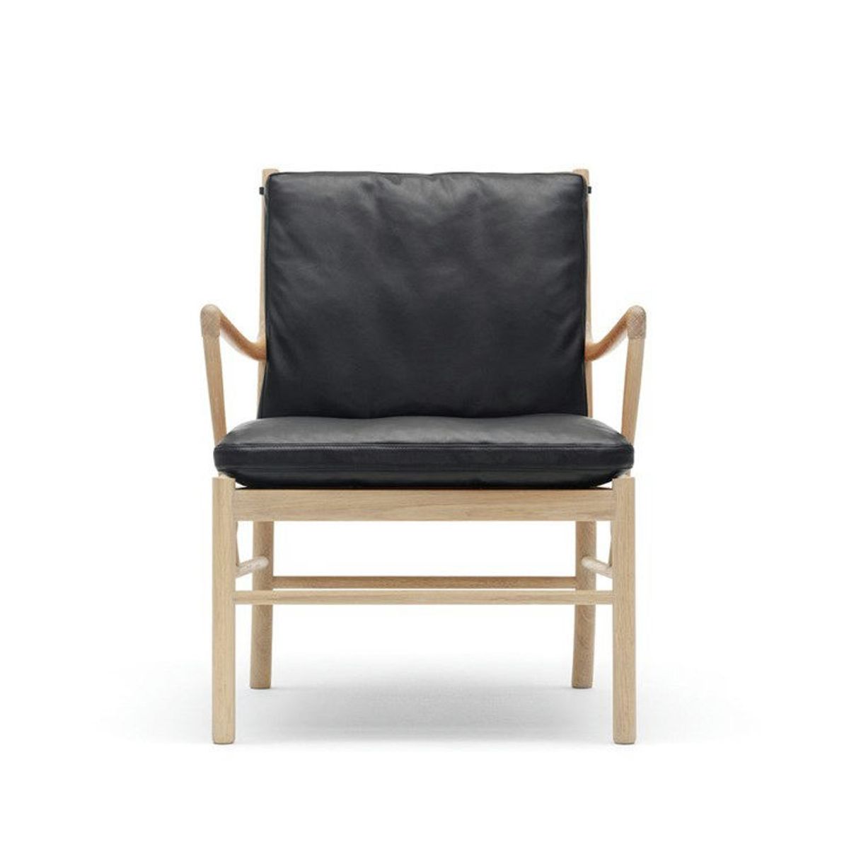 Carl Hansen & Søn Ow149 Colonial Stol Læder Sæbebehandlet Eg Thor 301 (Sort)