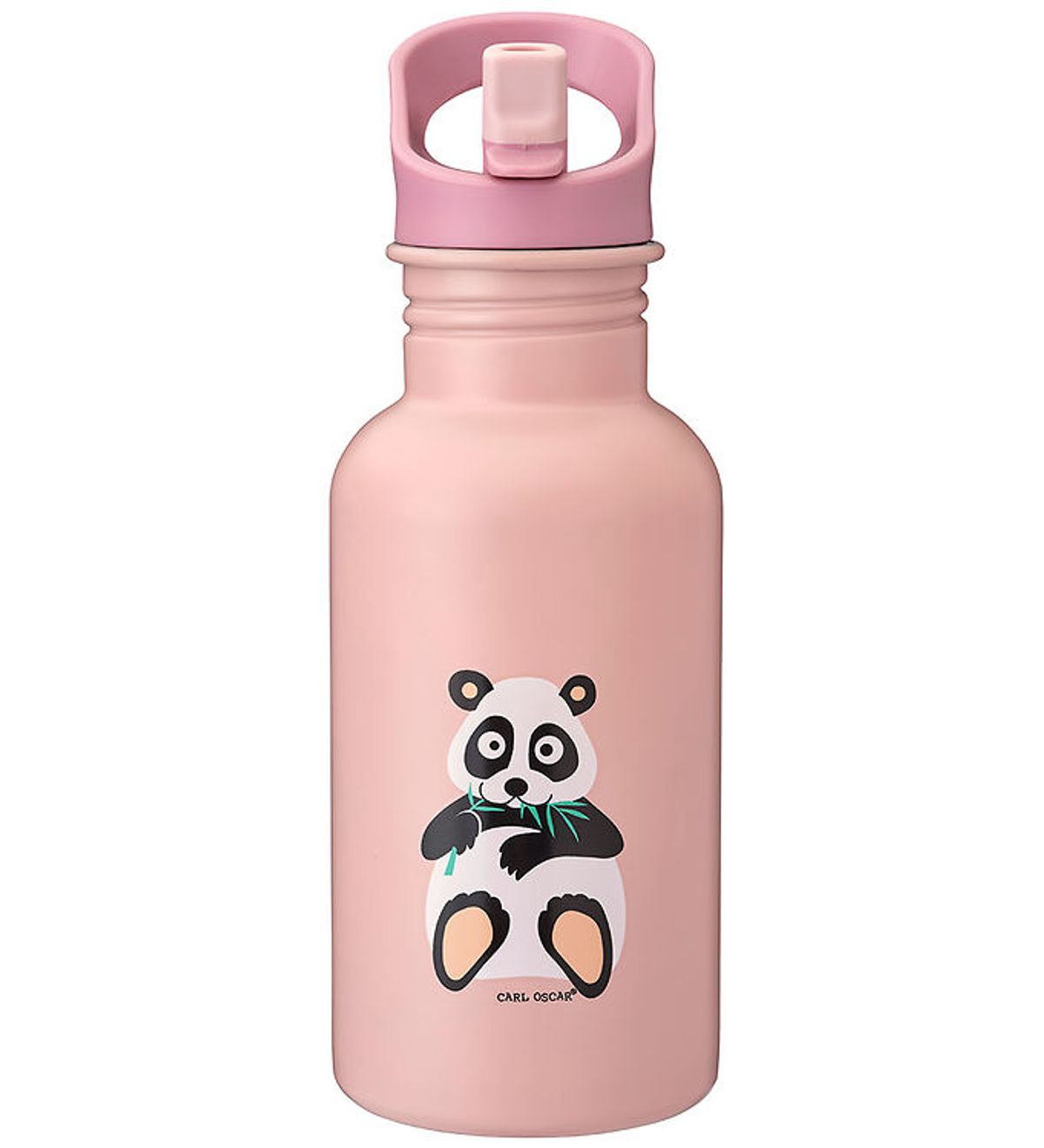 Carl Oscar Drikkeflaske - Steelish - 500 ml - Pink m. Panda