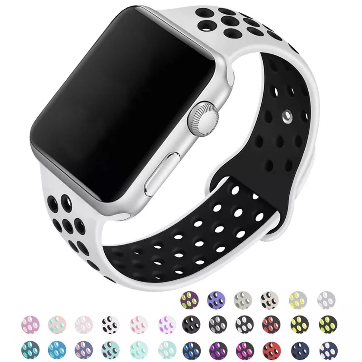 CarloA Apple Watch White Silicone Strap 38/40 mm