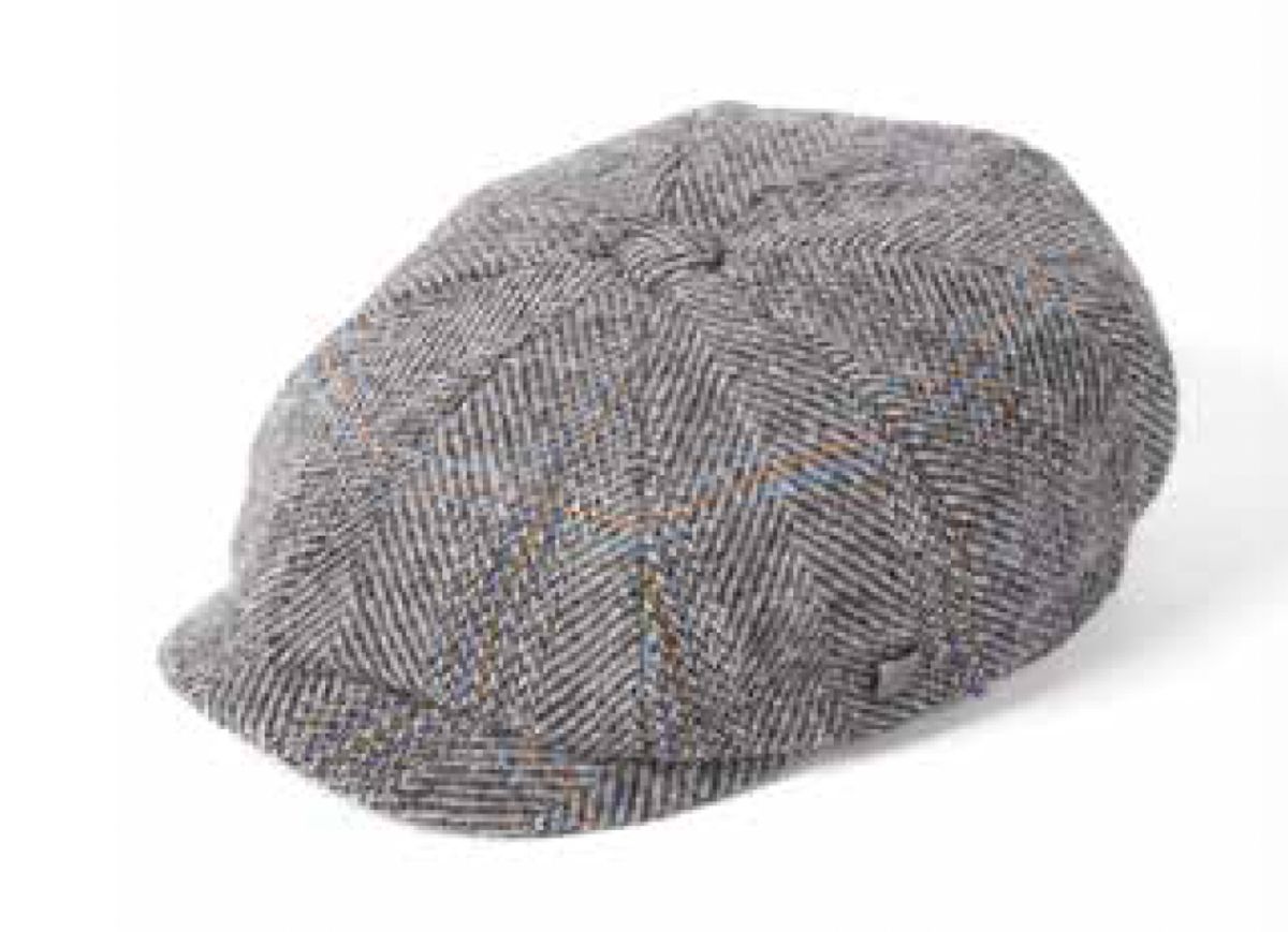 Carloway Harris Tweed Bakerboy Hat - lys grå - 56 cm