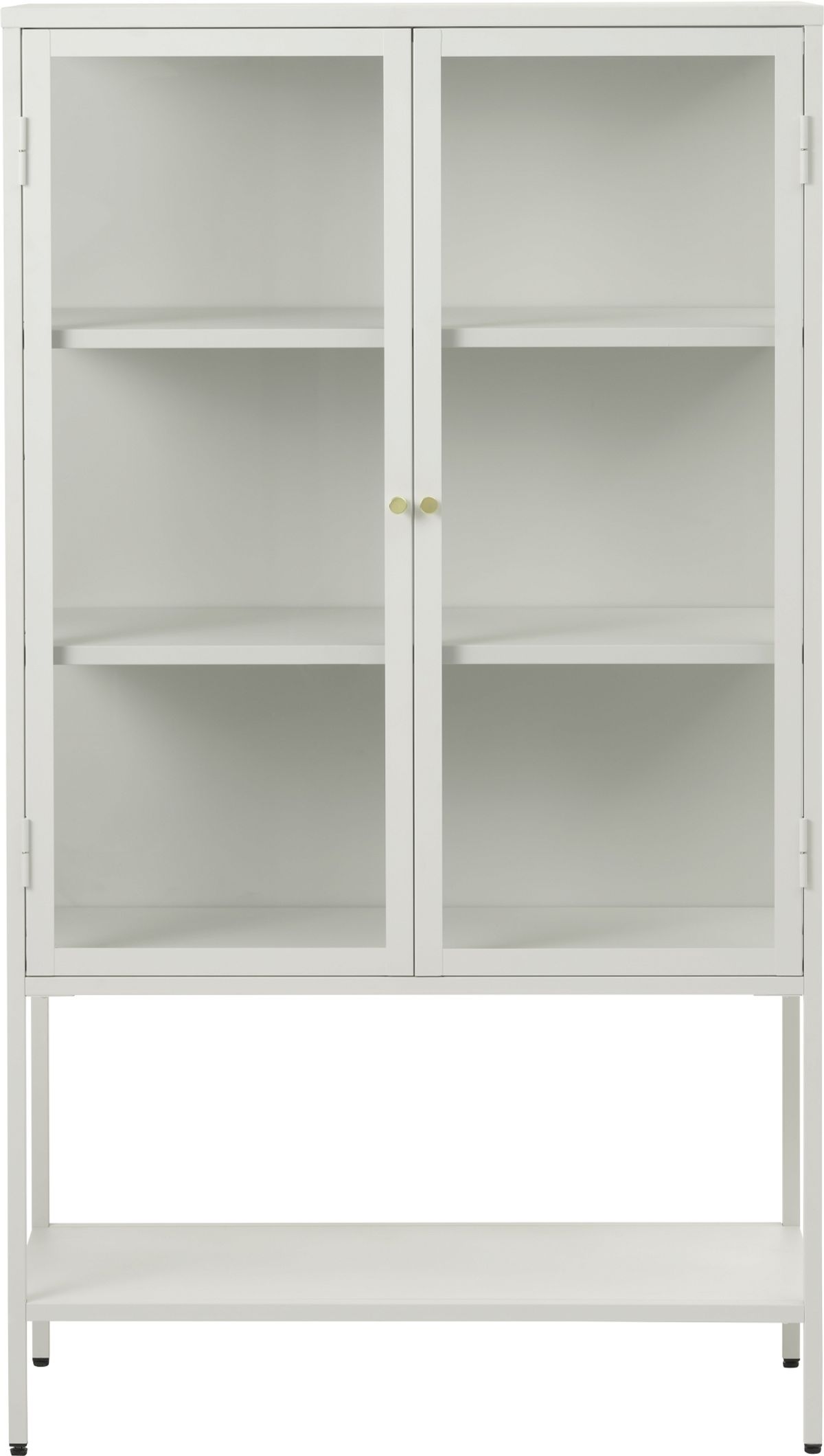 Carmel, Skab, hvid/guld, H160x90 cm, metal, glas