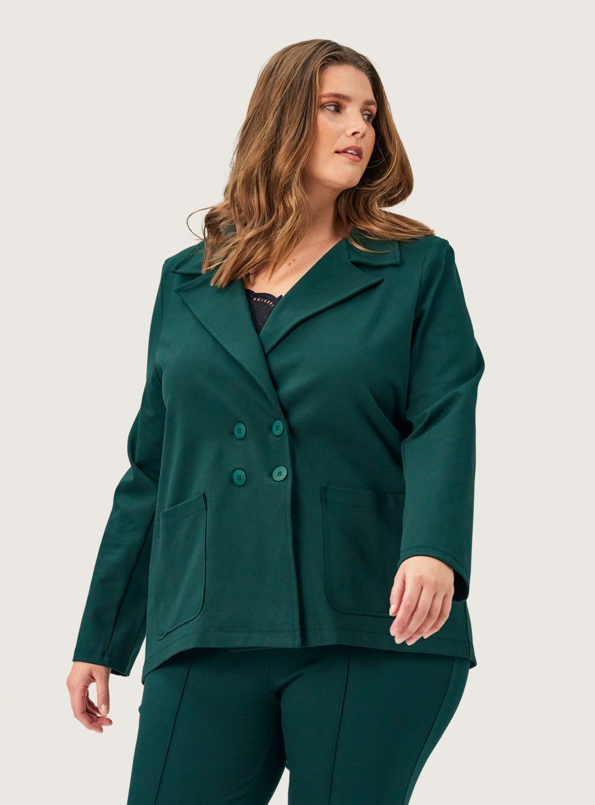 Carmen blazer i grøn jersey - L/46