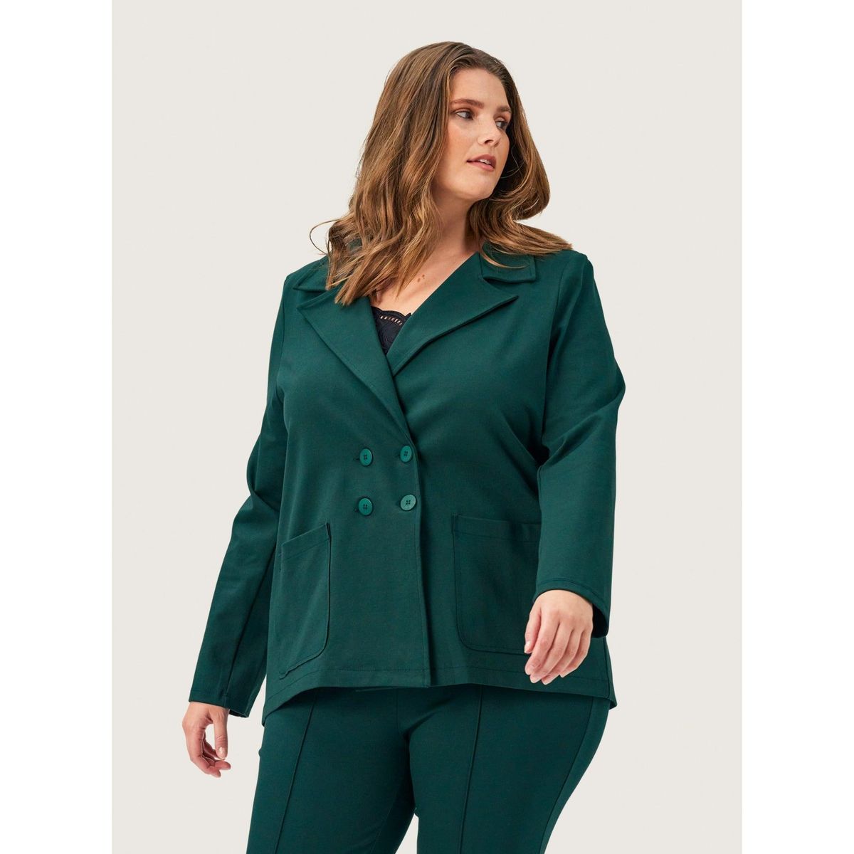 Carmen blazer i grøn jersey - XL/48-50