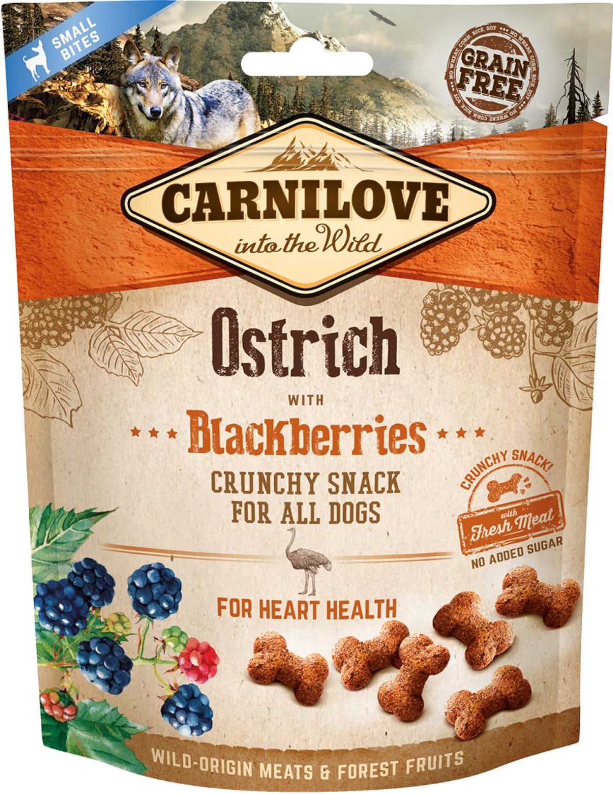 Carnilove Crunchy Snack Struds & Brombær 200g