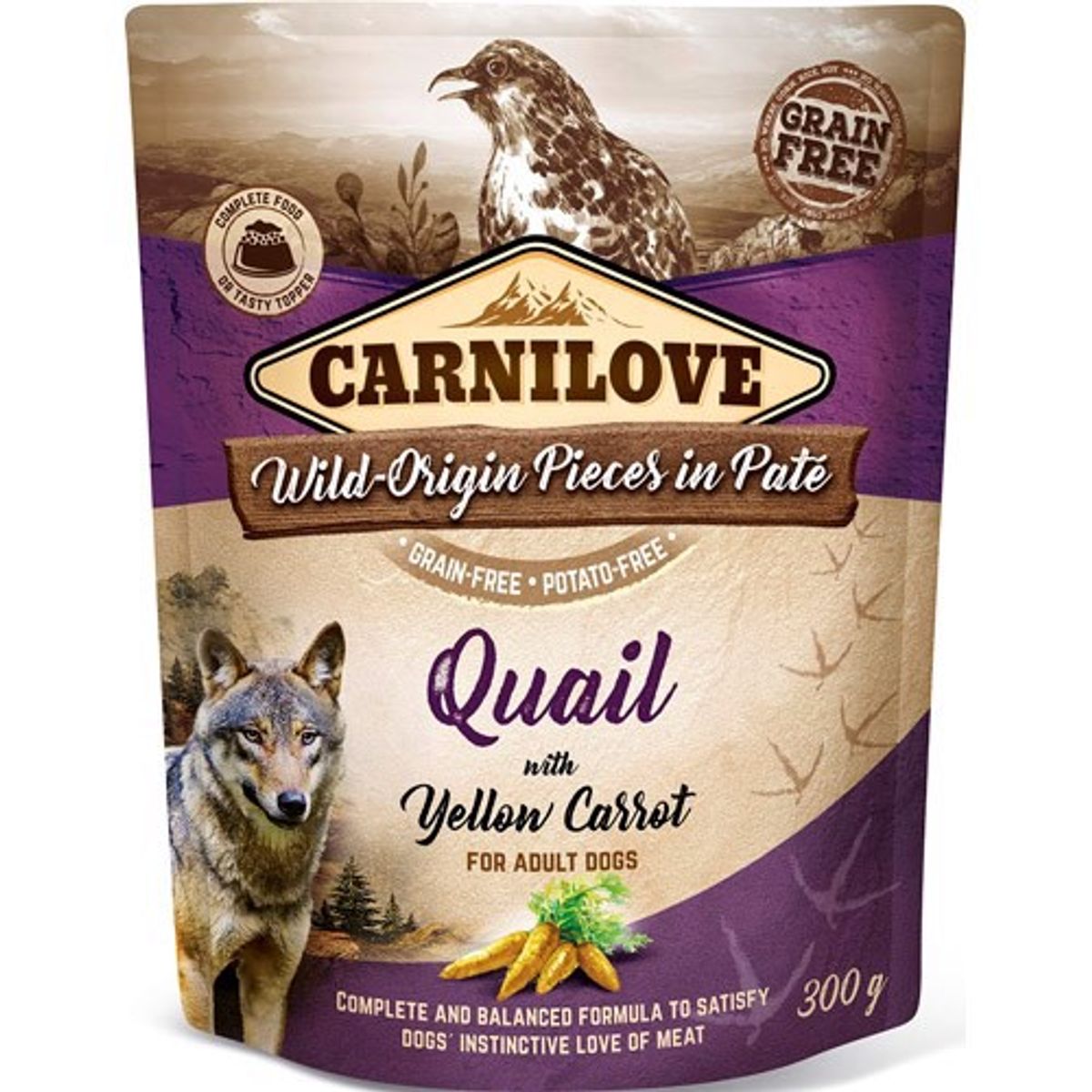 Carnilove Pouch Pate med Vagtel, 300g