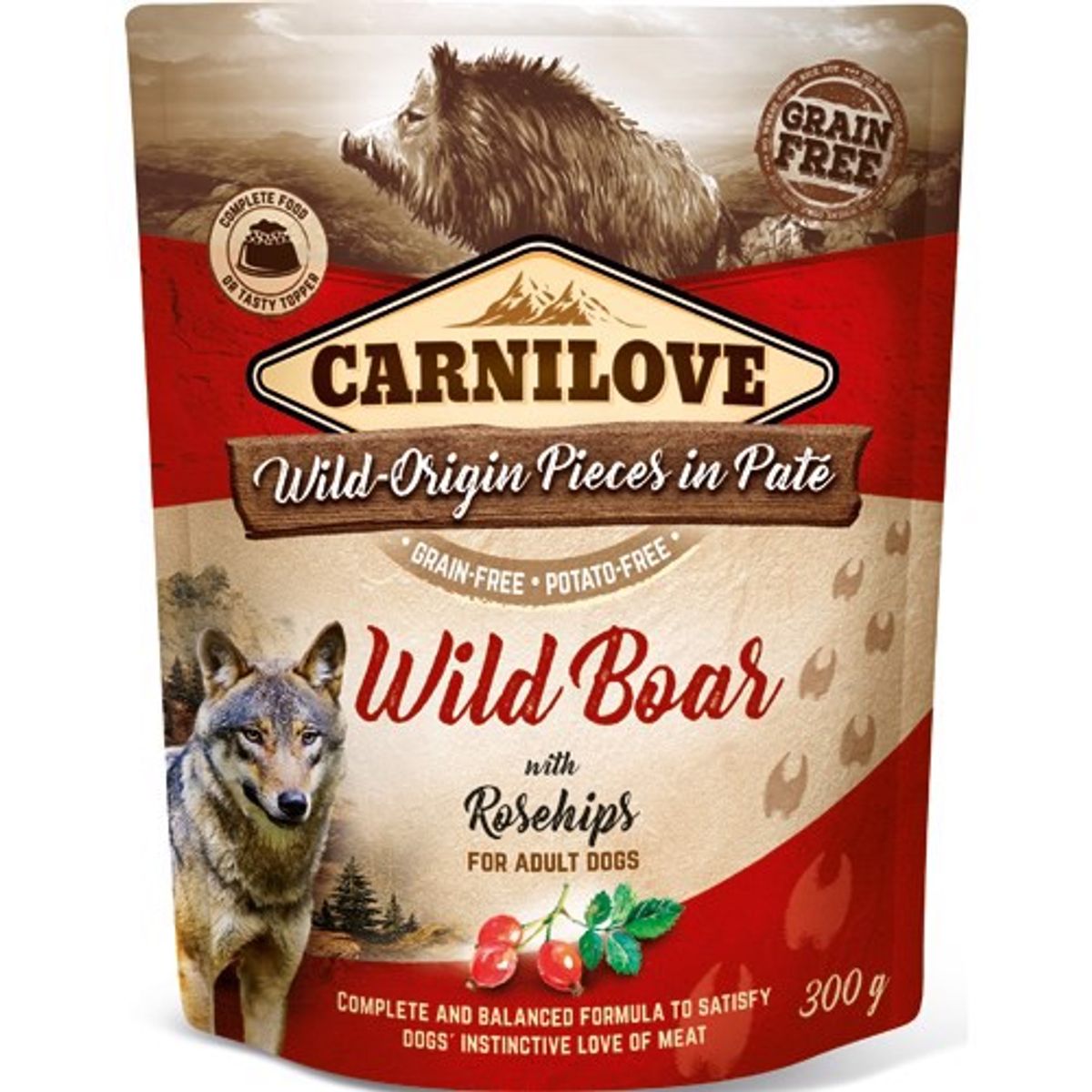 Carnilove Pouch Pate med Vildsvin, 300g - KORT DATO