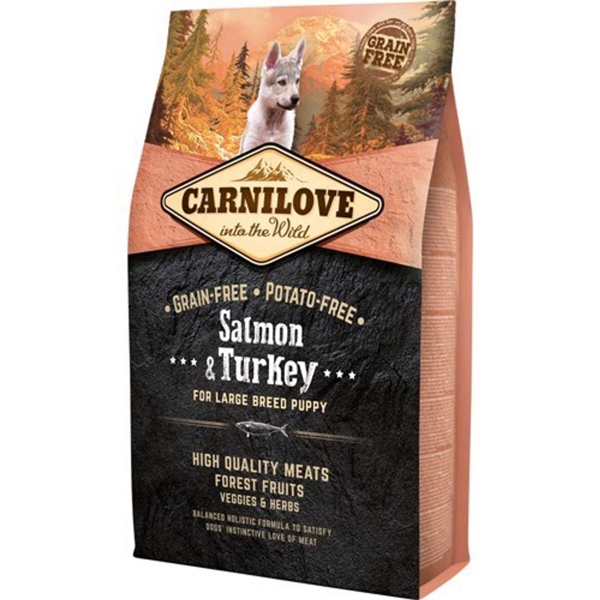 Carnilove Puppy Large Breed Salmon & Turkey, 4 kg - KORT DATO